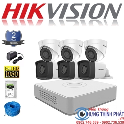 TRỌN BỘ 6 CAMERA IP HIKVISION 2.0 MPX